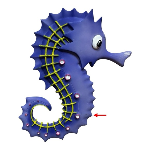 Y2K Fish & Ocean Themed Wall Decor Set of 9 Vibrant Tropical Painted Ceramic - Picture 11 of 16